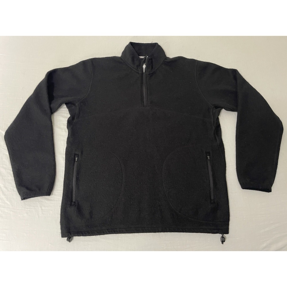PAKA Pakacloud Alpaca Fleece Jacket Mens M Black Quarter Zip Pullover